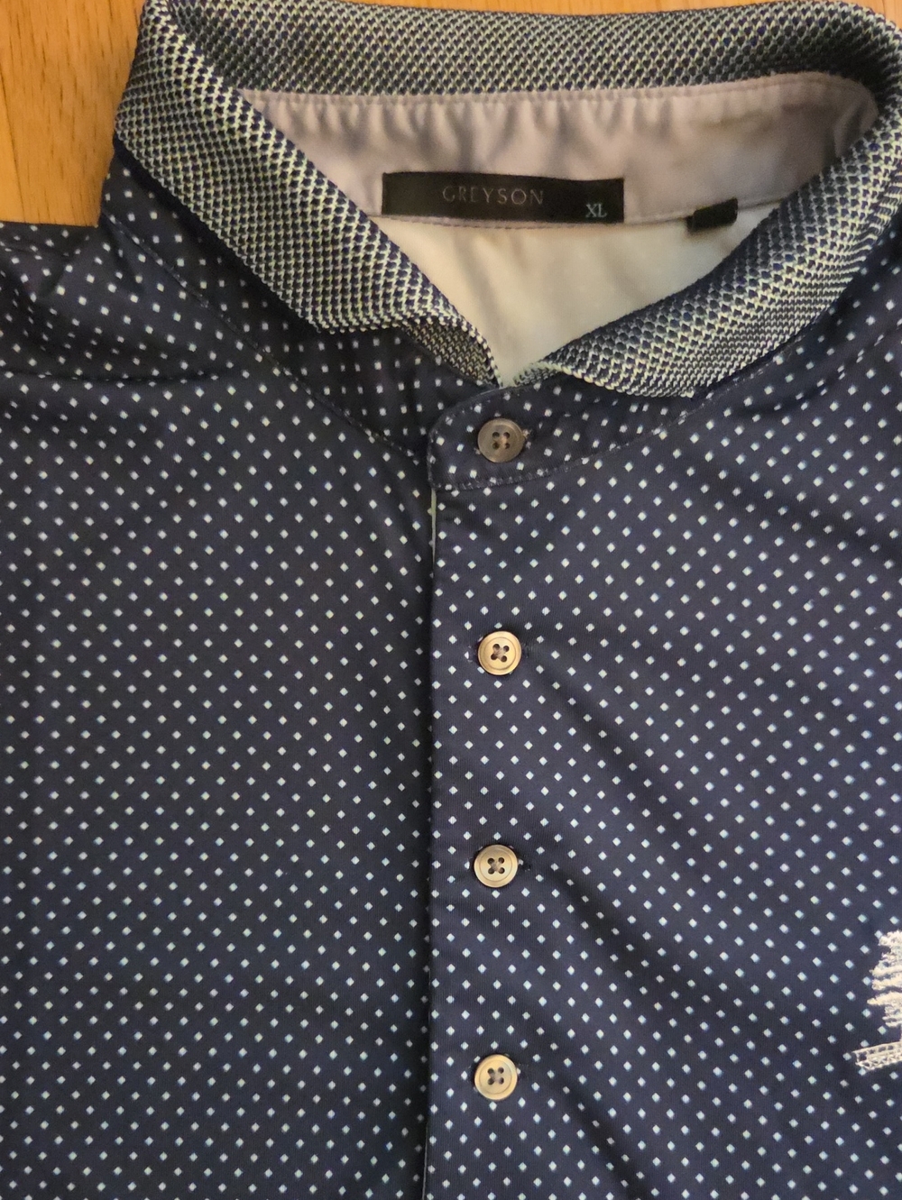 Greyson Country Club of Rochester NY Logo Micro Dot Golf Polo Navy XL